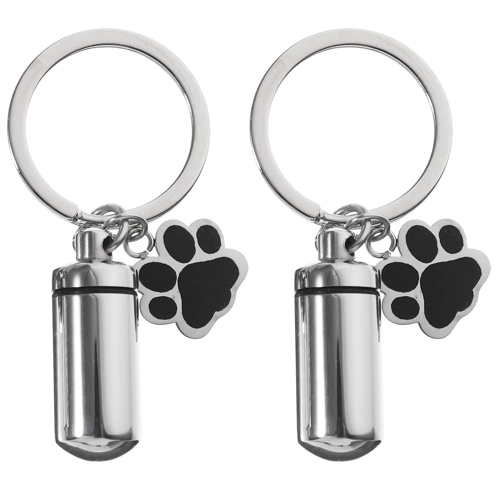 

2 Sets Pet Ashes Necklace Memorial Keychain Cremation Holder Remembrance Ornament Charm Pendant Paw Urn Dog Jewelry