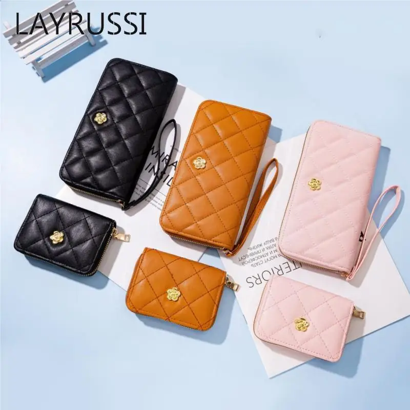 

LAYRUSSI Classic Women Long Wallet Female Large-capacity Clutch Wrist Purse Multi-card Coin Purses Ladies Fashion Card Holder