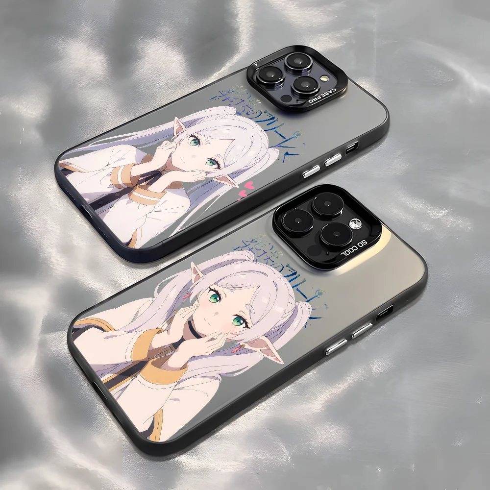 Чехол для телефона Cartoon S-SousouS F-Frieren IPhone 16 15 14 13 12 11 Pro Max черный матовый многоцветный