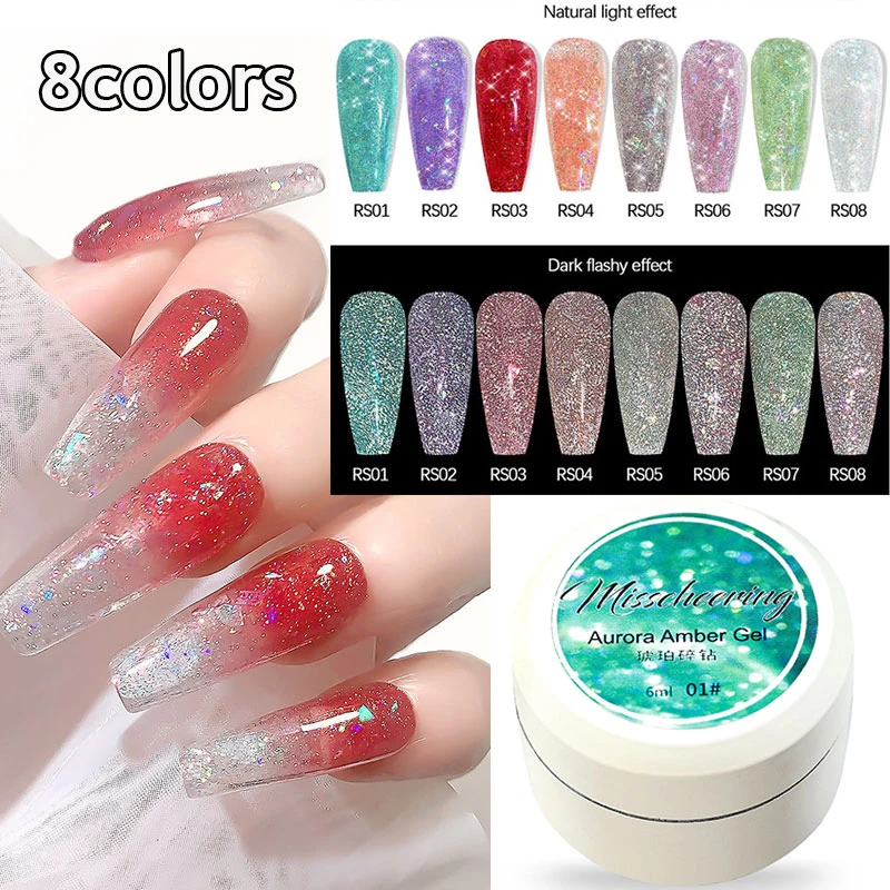 

Блестящий голографический полуперманентный лак для ногтей, 6 мл