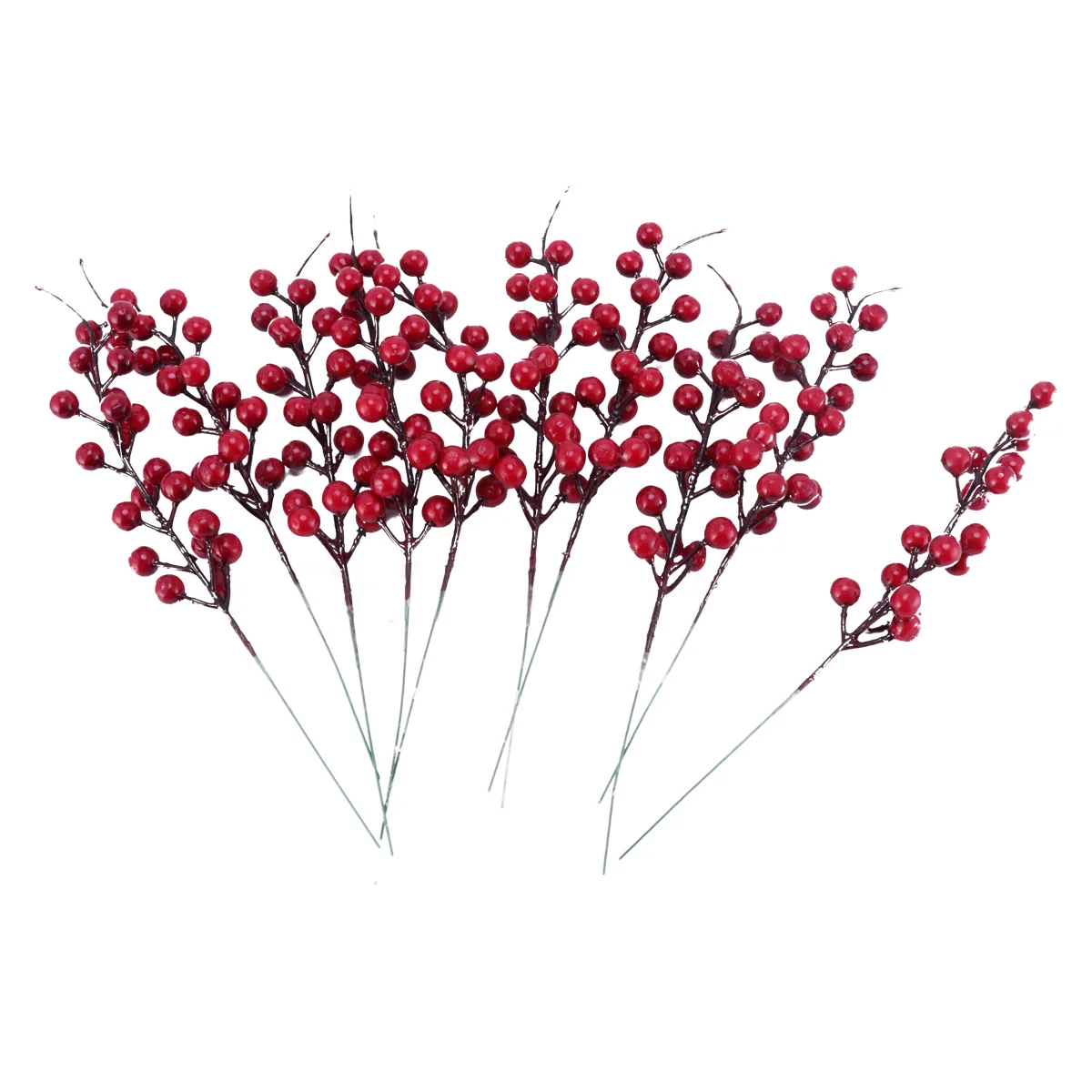 

Berry Red Artificial Christmas Xmasflower Simulation Decor Branches Stems Berries Simulated Decoration Home Color Realistic Tree