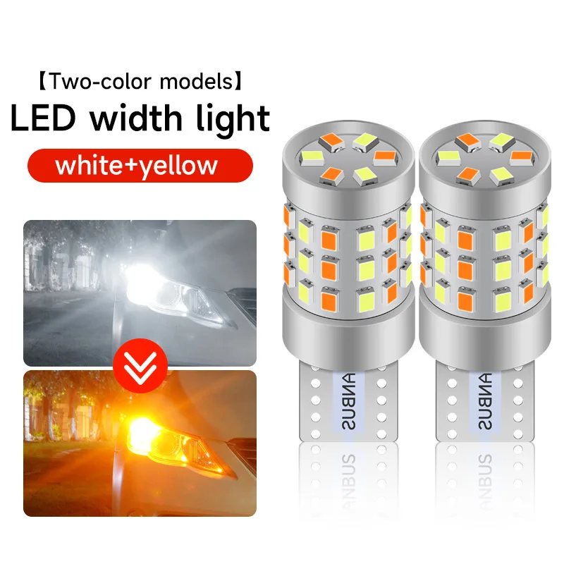 

2 шт. T10 W5W Led 194 168 2016 42SMD Автомобильный светодиодный указатель поворота Габаритный фонарь для чтения Парковочный фонарь Автомобильная светодиодная лампа двухцветная