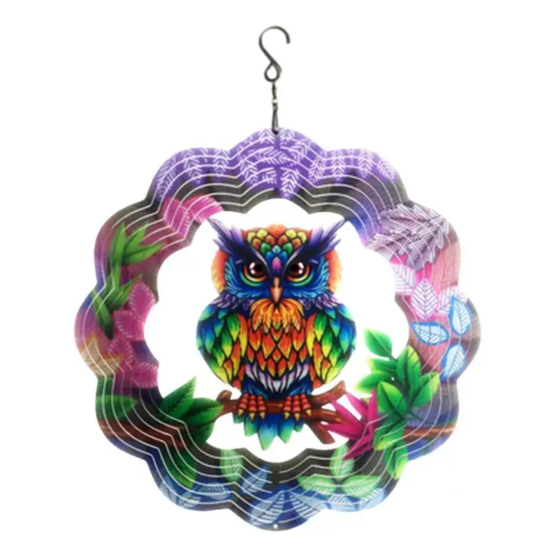 

Kinetic Garden Owl 3D Owl Metal Stainless Steel Decoration Patio Yard Backyard Outdoor Art Outside Decor Wind Spinner Gifts For