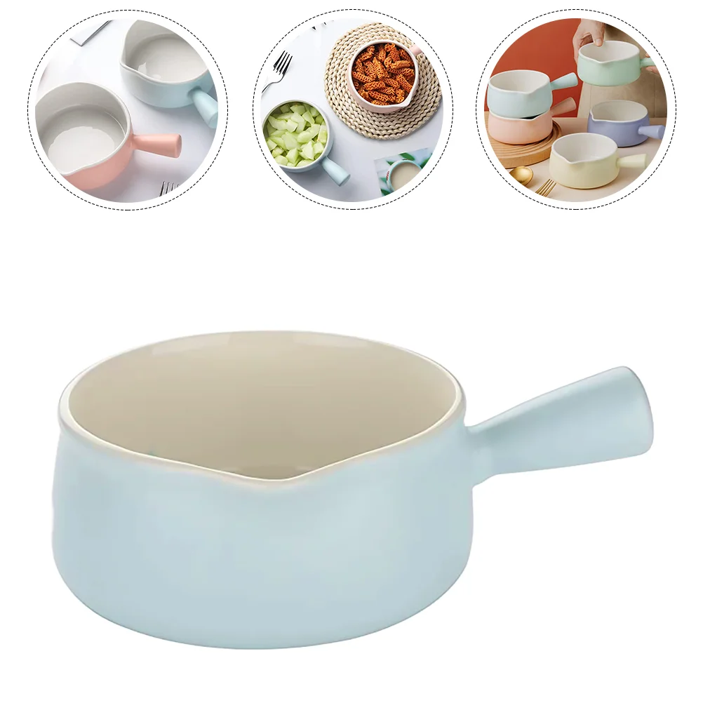 

Pot Ceramic Soup Saucepan Pan Enamel Bowl French Onion Bowls Butter Melting Warmer Stew Sauce Handles Crock Coffee Mini Oven