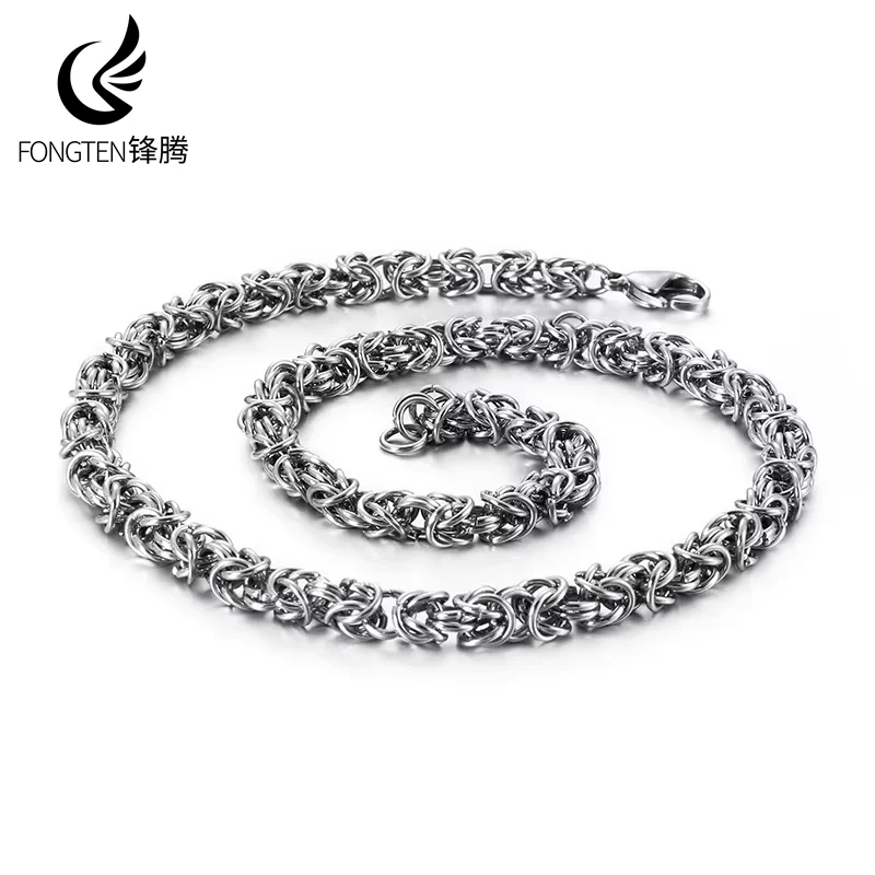 Fongten тяжелое серебряное ожерелье неправильной формы для мужчин в стиле хип-хоп