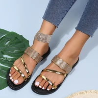 women slippers sexy crystal design woman sandals flat bottom non slip soft comfortable slider summer new fashion female shoes