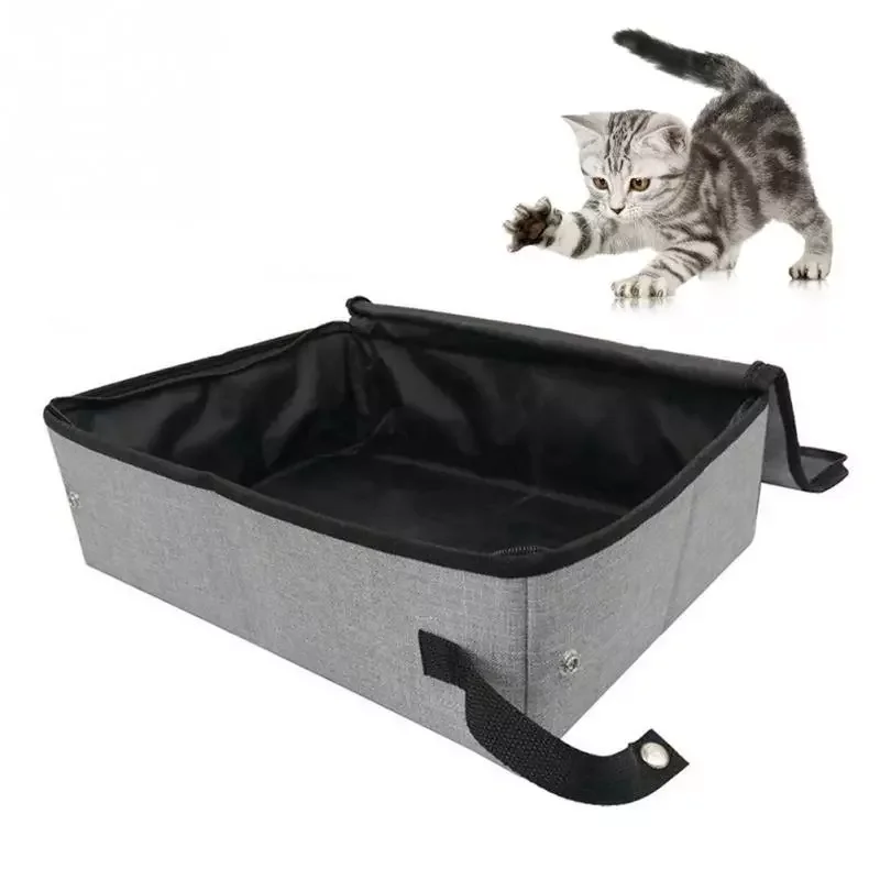 

Waterproof Folding Cleaning Oxford Cloth Toilet Pet Accessories Soft Portable Cat Litter Box With Cover Easy Clean Bathroom Home