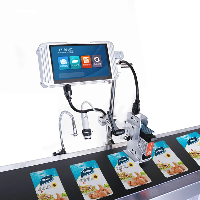 

S10 online automatic code jet printer date batch number packaging plastic bag assembly line inkjet printing two-dimensional code