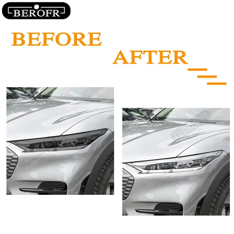 2 шт. прозрачные ТПУ наклейки для автомобильных фар Ford Mustang Mach E 2021 2022