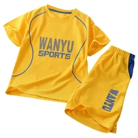 boy summer suit children casual hollow out top t shirt and shorts quick drying sweat absorbing kids sportswear ball clothes sets