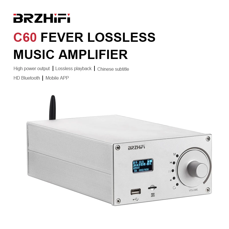 

BREEZE 2.0 C60 Power Audio Amplifier 60W*2 Bluetooth 5.0 App Control Support USB Card Lossless Music HiFi Amp Ultra LM3886
