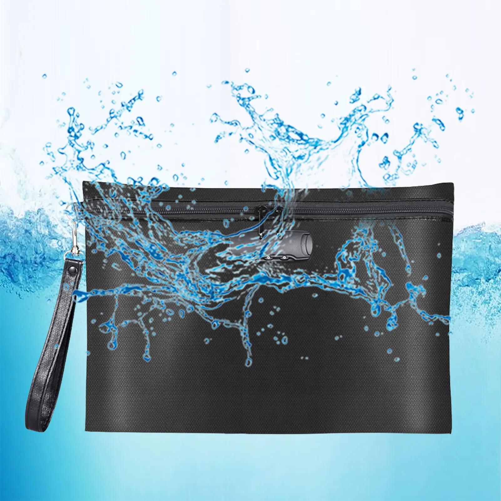 

Fireproof Document Bag Waterproof Money Bags Safe Storage Pouch With Combination Lock Cash File Envelope Holder For Home Office