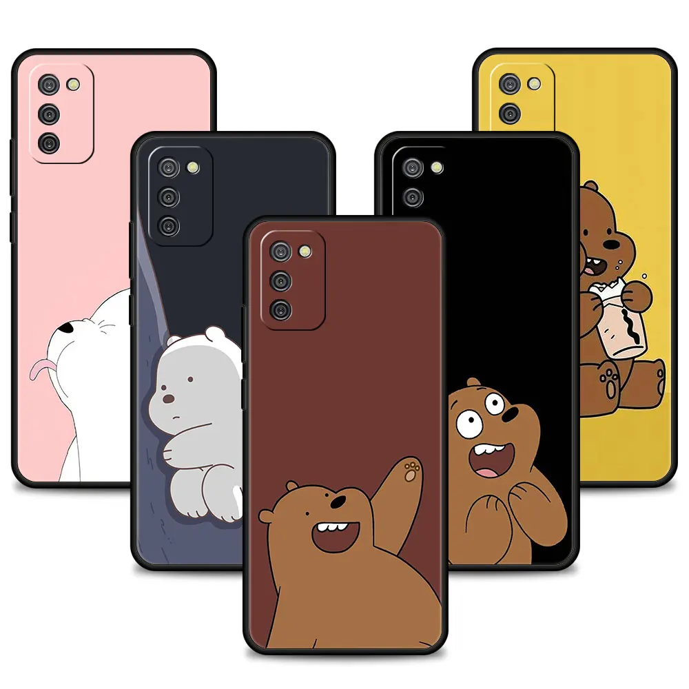 

Easy Art We Bare Bear Phone Case for Samsung Galaxy A52 A12 A32 A51 A21s A71 A13 A53 A22 A13 A31 A72 A03 Black Cover