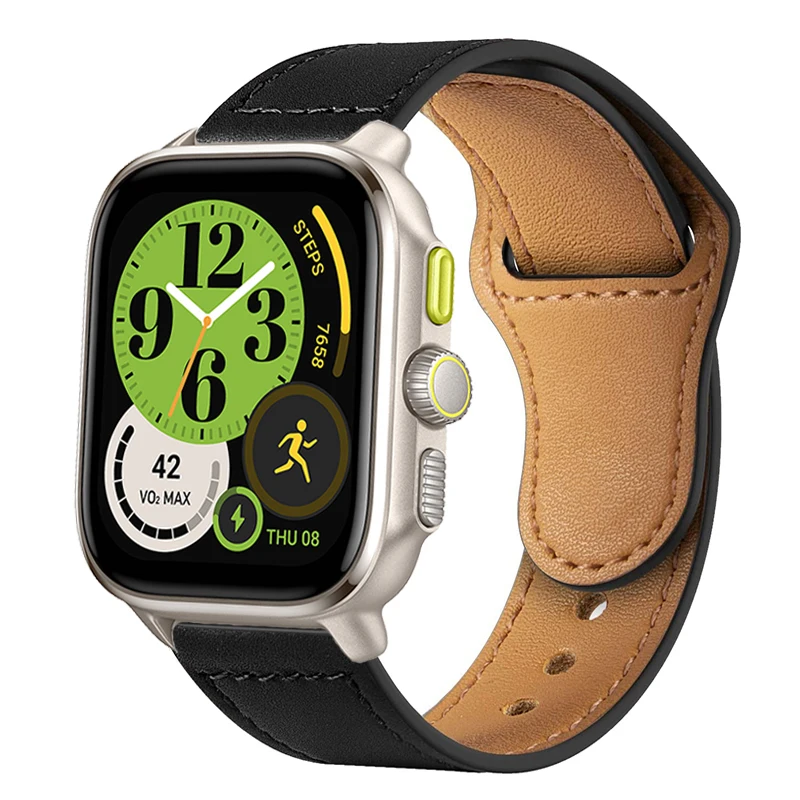 

20mm 22mm Leather Strap for Amazfit Cheetah Square/Pro/Round Watch Band For Amazfit Bip 5 belt For amazfit bip 3/3 pro Bracelets