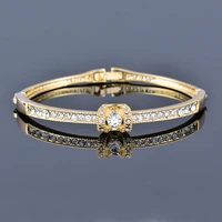 kioozol round cz stones women bracelets bangle rose gold silver color cuff 2022 fashion jewelry 474 ko1