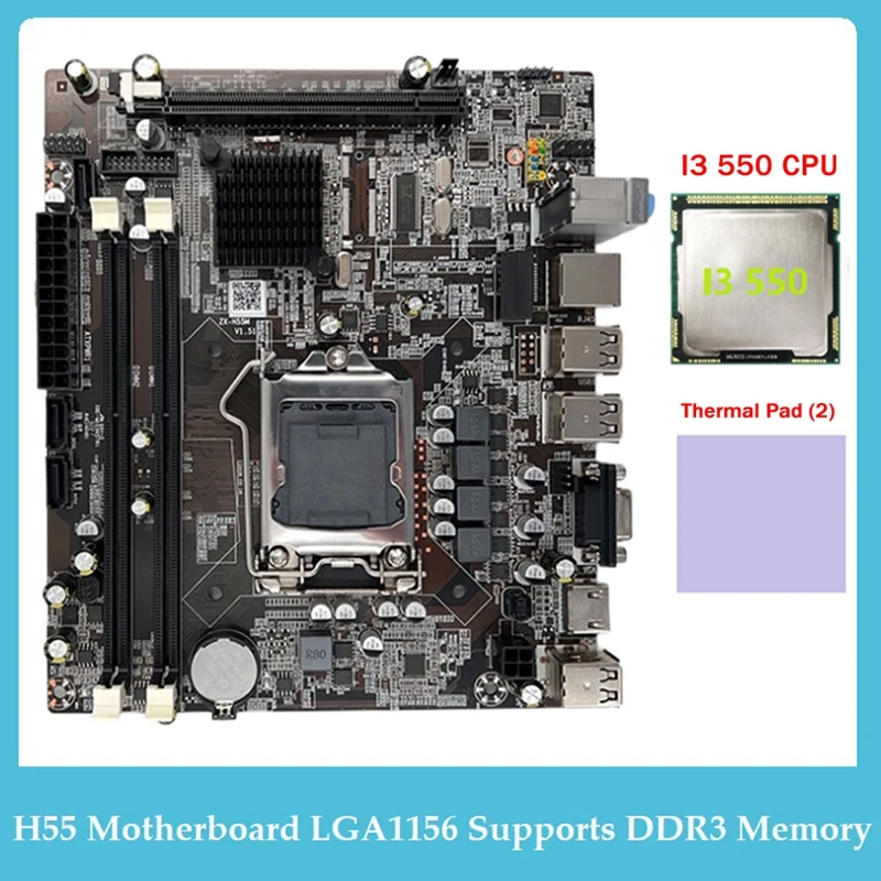 

1 компл. Материнская плата LGA1156 для компьютера с поддержкой I3 530 I5 760 серия CPU DDR3 ПАМЯТЬ материнская плата для компьютера + I3 550 ЦП + термоподушка