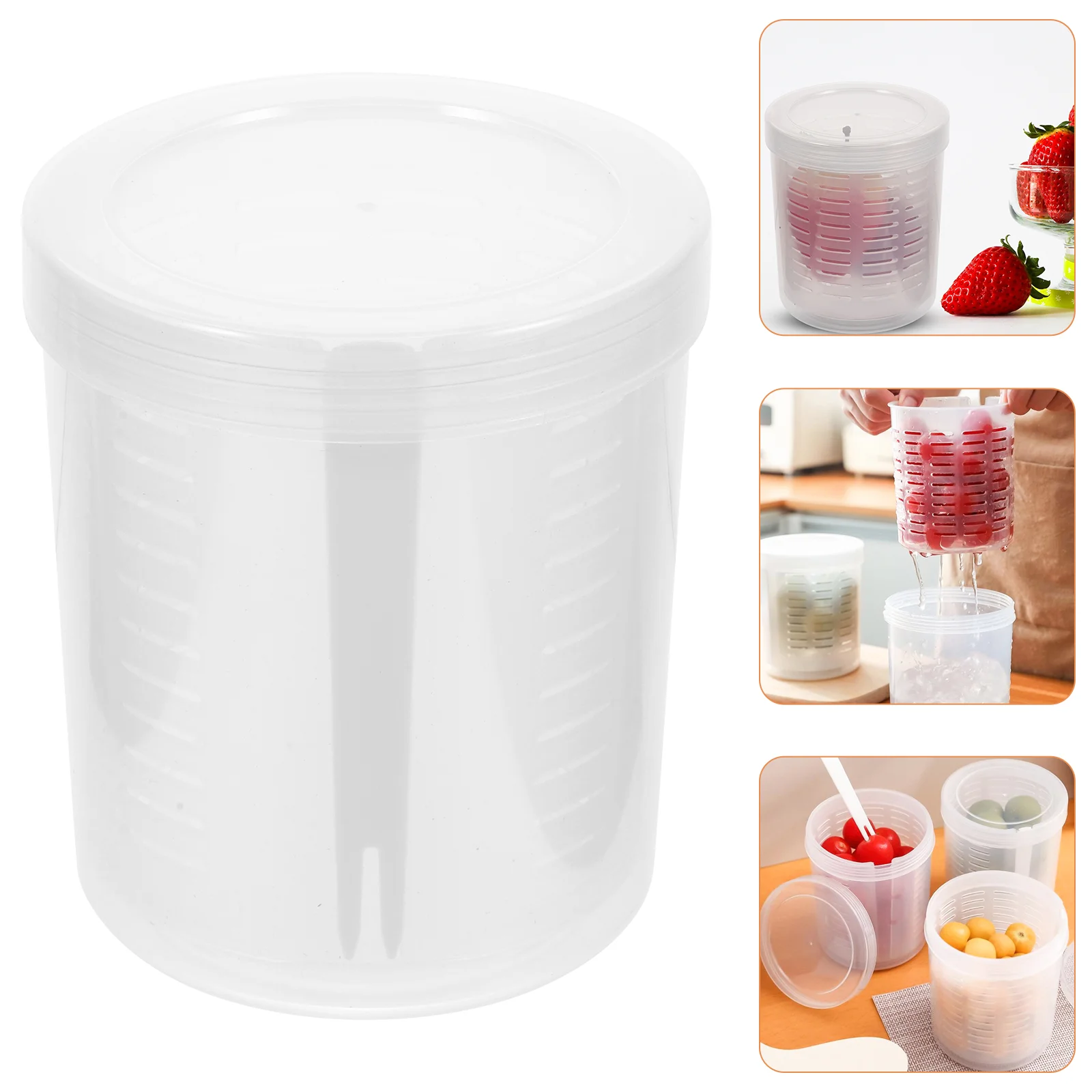 

Fruit Box Container Storage Fresh Organizer Fridge Keeping Draining Refrigerator Drainer Crisperstackablesaver Producekeeper