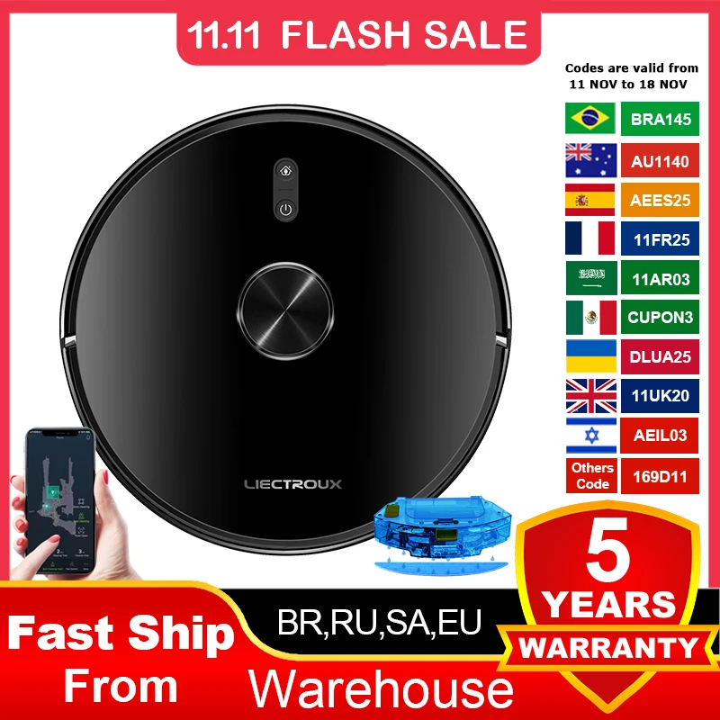 Liectroux X6 LDS Робот-пылесос лазерная лидарная навигация комбинированный режим