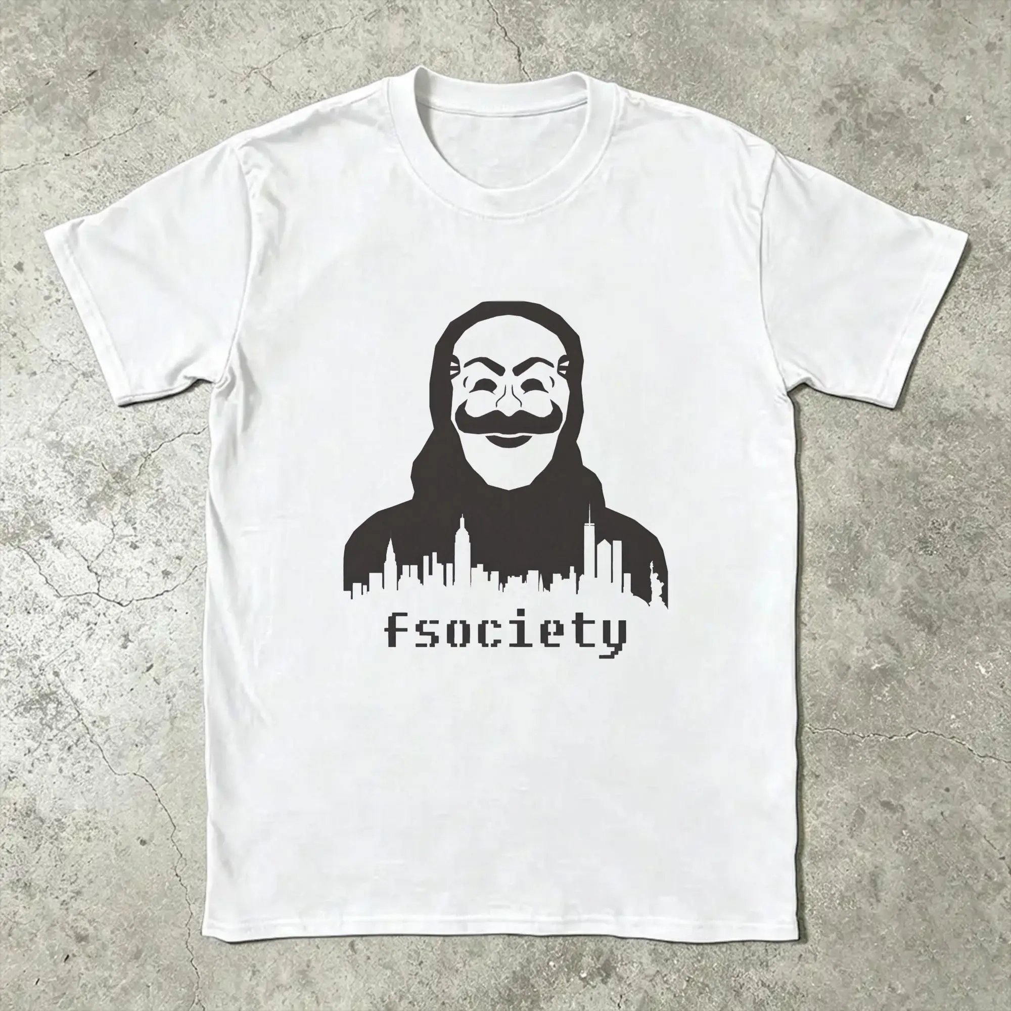 Фото Футболка Fsociety Mr Robot, летние хлопковые футболки для мужчин, модная футболка с принтом, футболка с короткими рукавами Y2K, забавные футболки №2