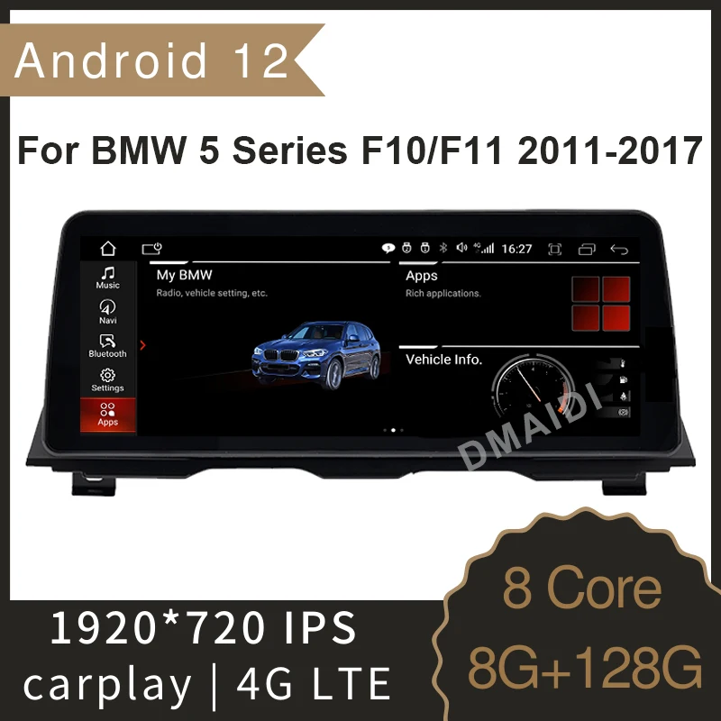 

10.25/12.5inch Android 12 8G+128G Car Multimedia Player For BMW 520i 525i F10 F11 2011-2017 Stereo CarPlay