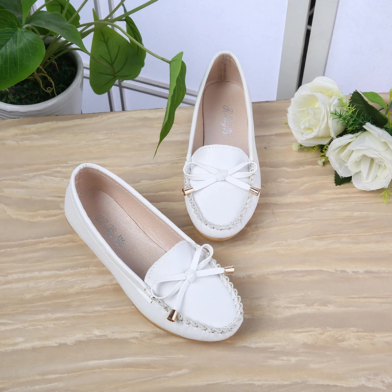 Women Flats Ballet Shoes Cut Out Leather Breathable Moccasins Women Boat Shoes Ballerina Ladies Casual Shoes Zapatillas Mujer