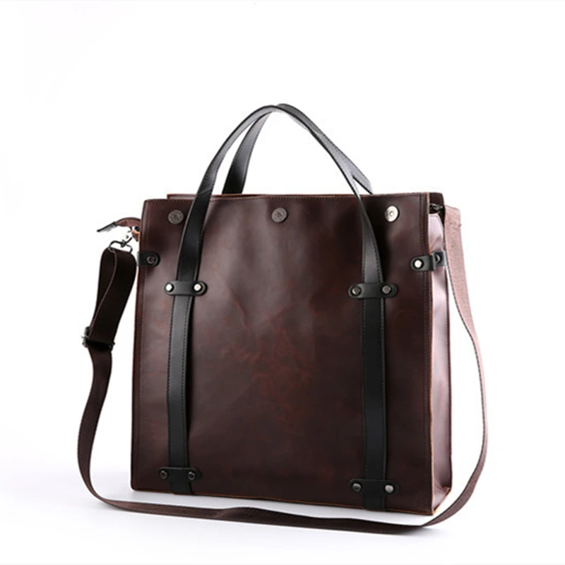 Men Large-capacity Luxury Business Briefcase Men Crossbody Bag PU Leather Laptop Hand Bag Bolso Hombre