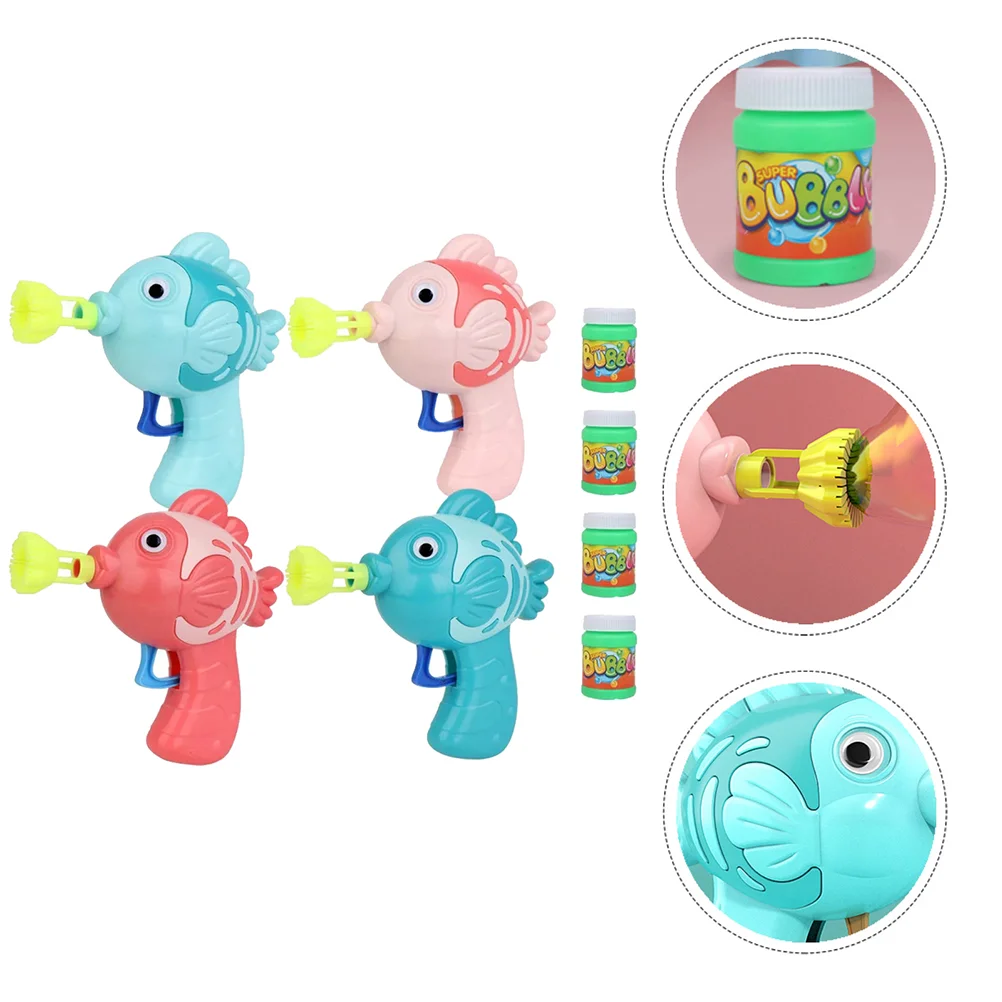 

Small Fish Bubble Machine Kids Plaything Blowing Bubbles Blower Environmental Abs Bath Toy