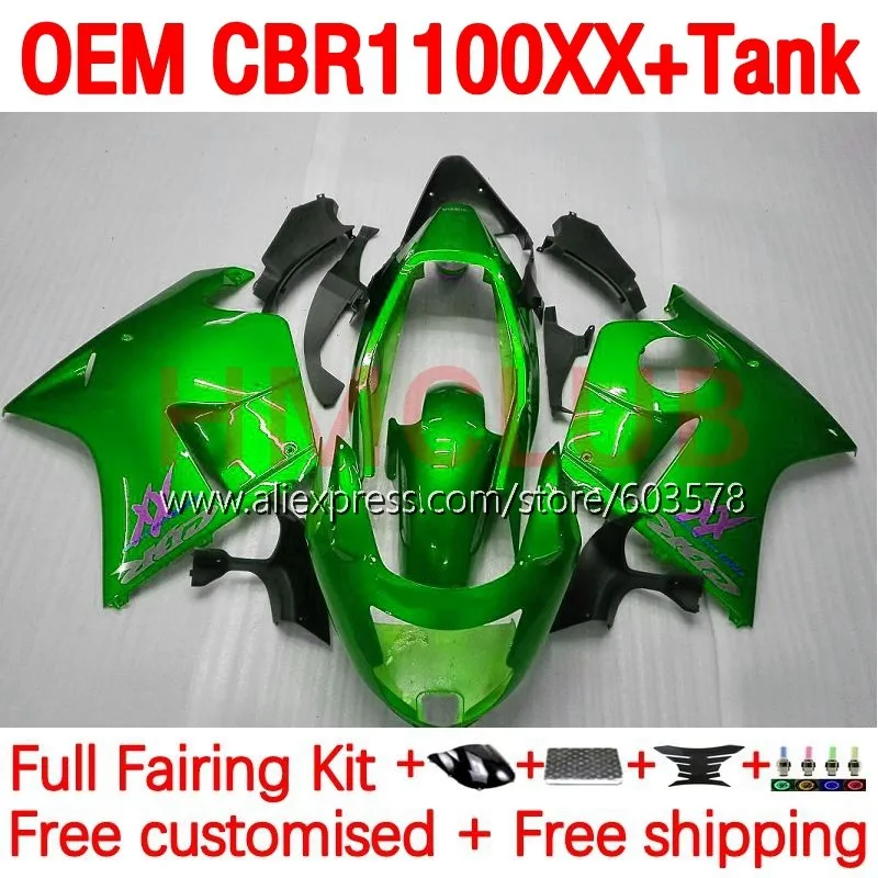 

OEM +Tank For HONDA Blackbird CBR1100XX CBR1100 CBR 1100 XX 1996 97 98 99 00 01 02 03 04 05 06 07 Fairing 186No.133 green stock