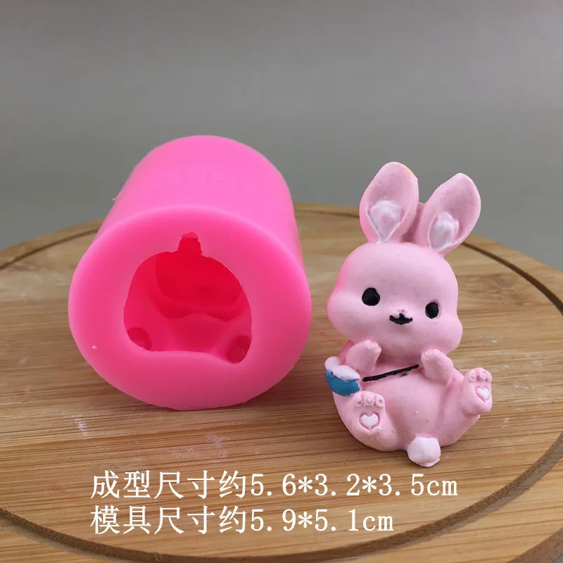 Силиконовая форма в виде кролика с бантом из редиса 3D капля шоколадного геля