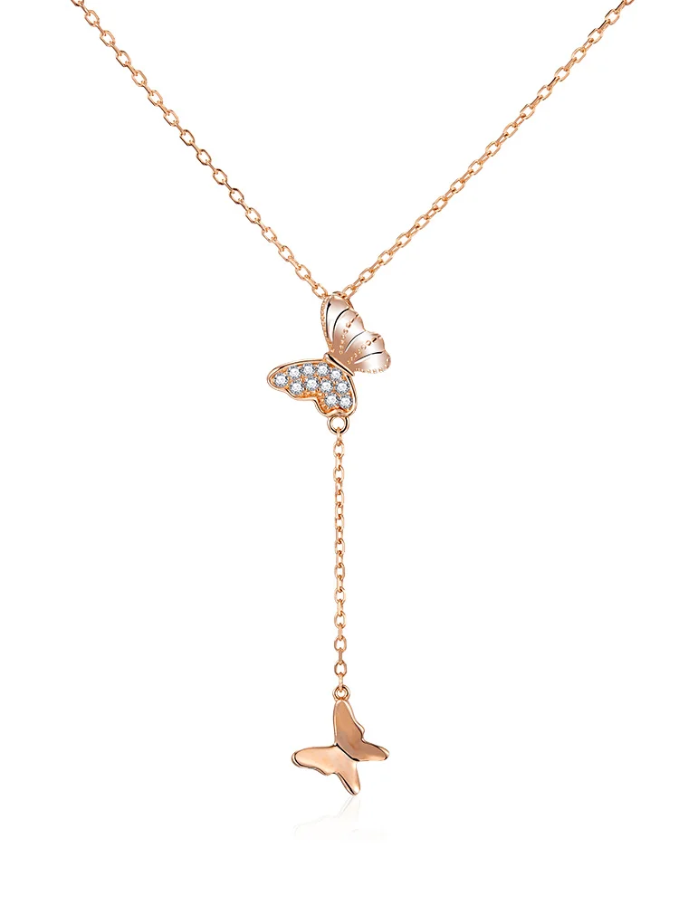 Ожерелье из стерлингового серебра легкое 2023 новое женское сетчатое красное