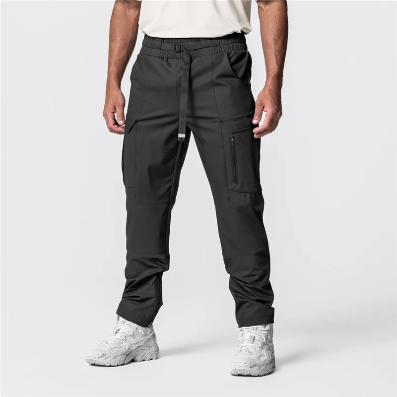 Men Cargo Trousers Multi Pocket Casual Long Pants Outdoor Jogging Running Male Pants Autumn Fitness Outdoor Training Pants 2023