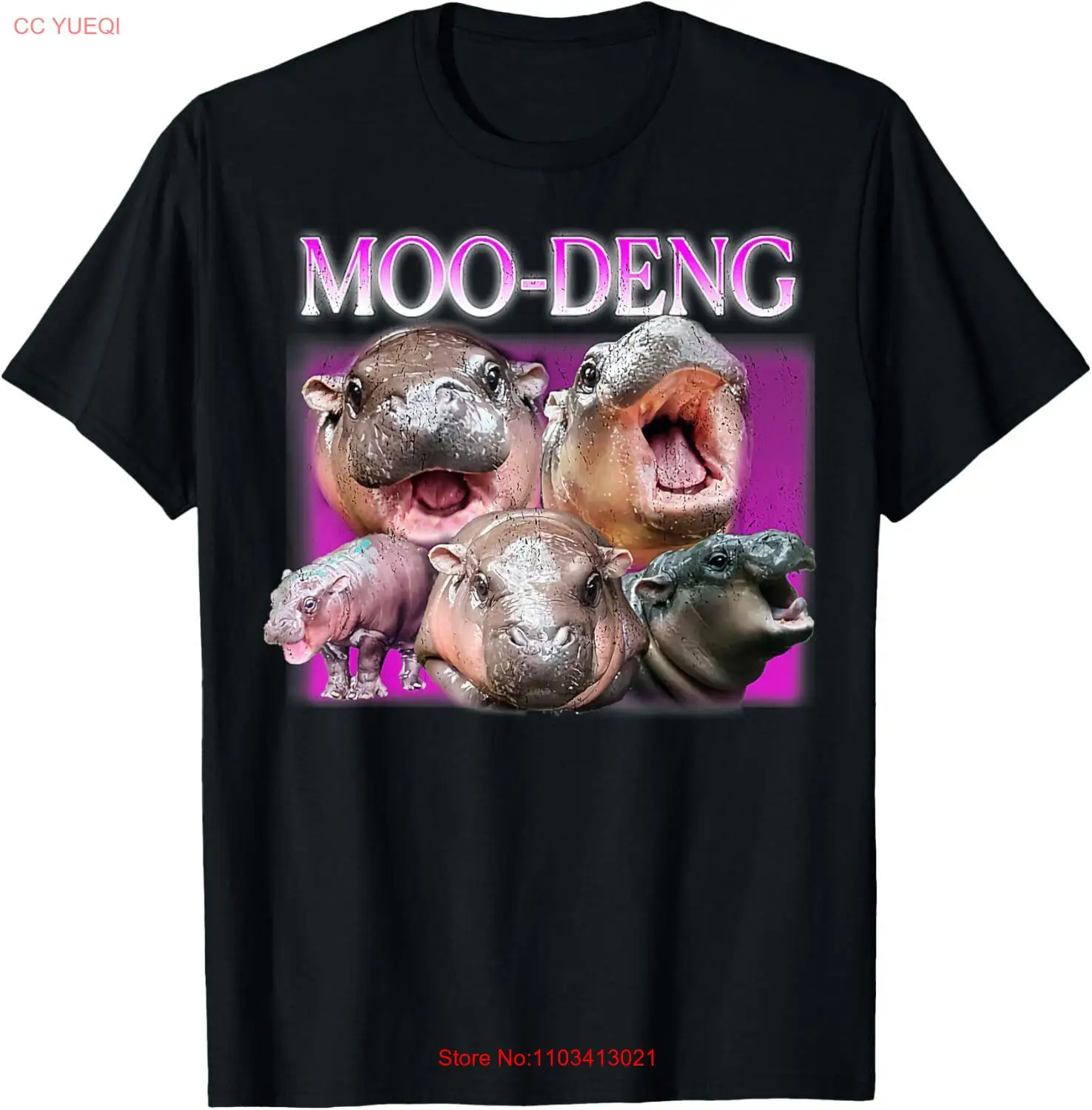 MOO-DENG знаменитый ребенок пигми Бегемот MOODENG-Официальная футболка