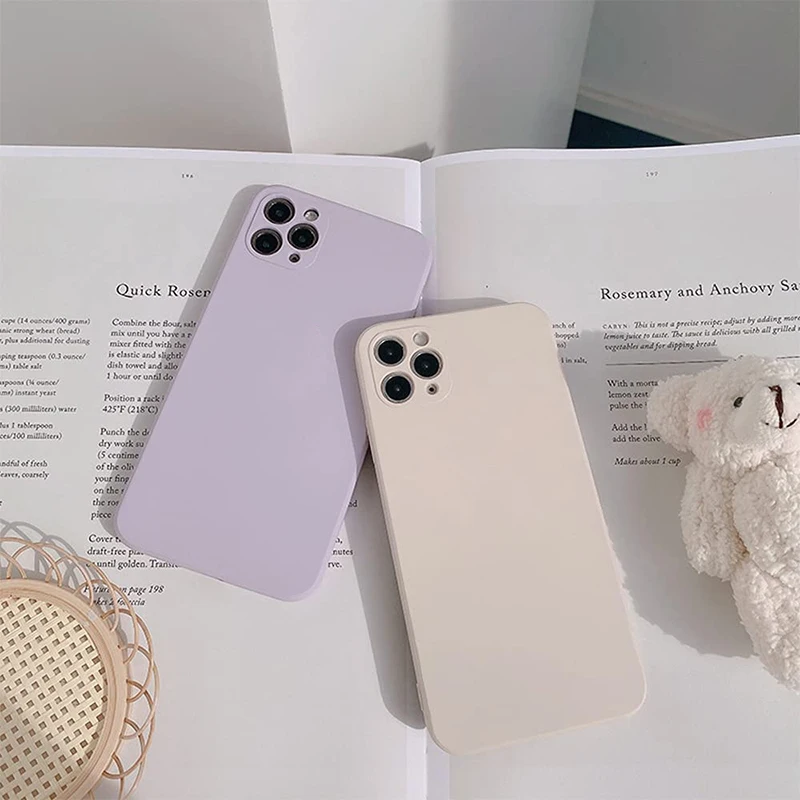 

Original Square Liquid Silicone Phone Case For iPhone 13 12 11 Pro Max Mini X Xs Max Xr 8 7 Plus 6 6s Full Lens Protection Cover