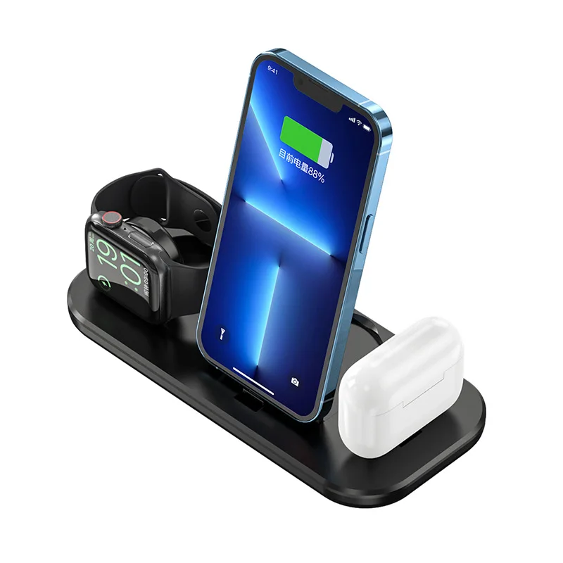 

3 IN 1 Wireless Charger For IPhone 14 13 12 11 Apple Watch 10W Qi Fast Charging Dock Station for Airpods Pro IWatch 7 6 5 4 3 2