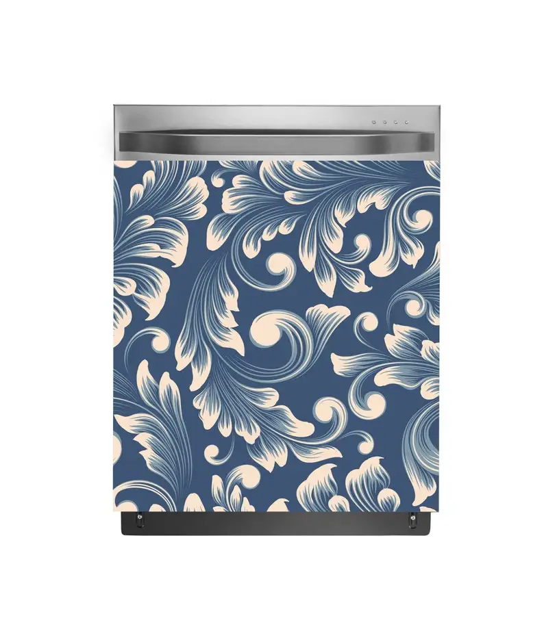 

Dishwasher Vinyl Sticker Accessories Kitchen Decor Damask Waterproof Skin Dishwasher Cover Kitchen Decor