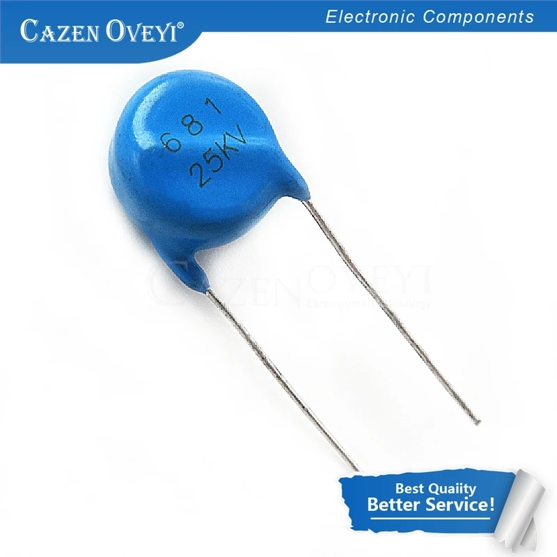 Конденсатор высокого напряжения 25KV681 681 680PF 25KV в наличии 5 шт./партия