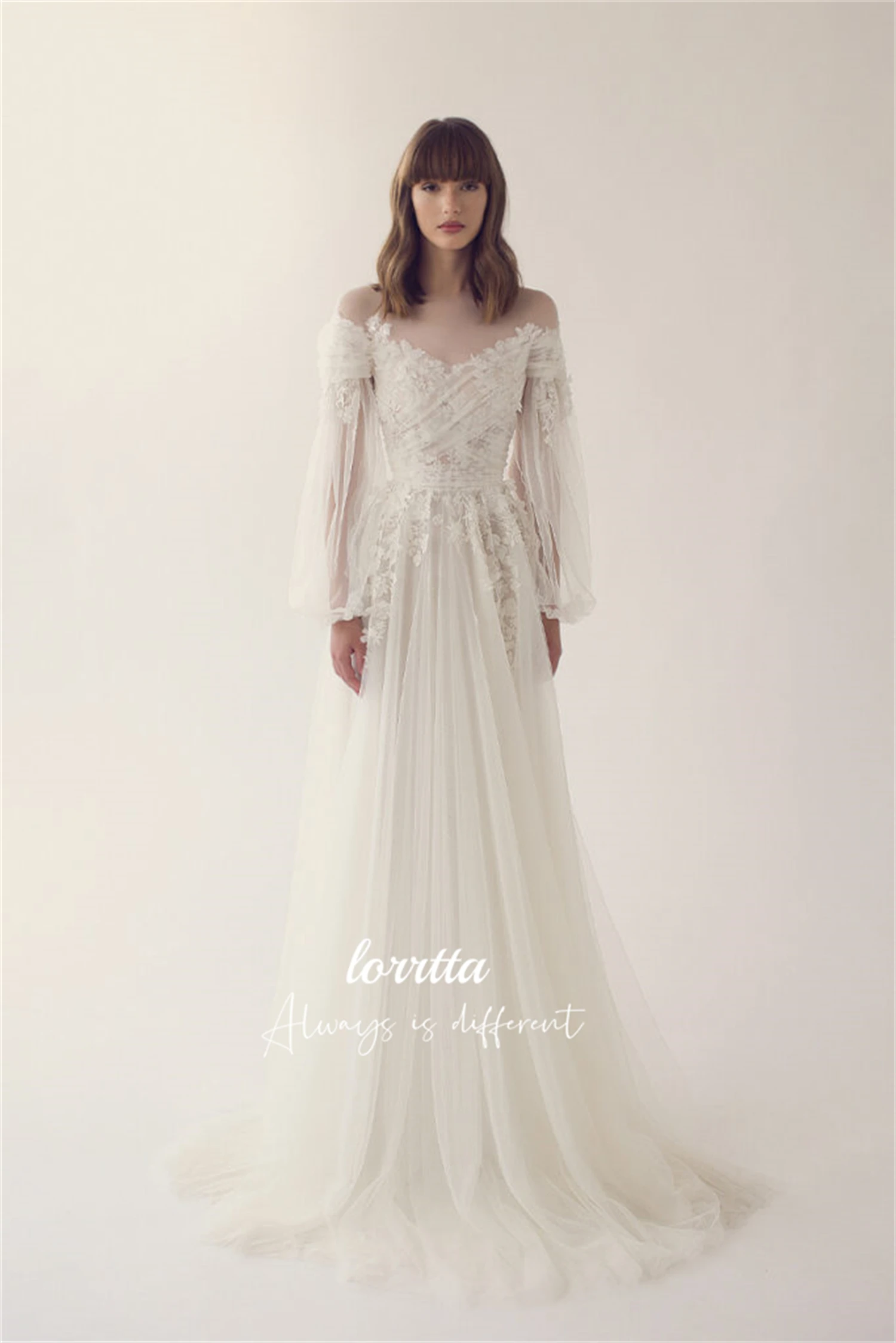 Lorrtta Сетчатое свадебное платье кружевные белые женские элегантные платья 2024