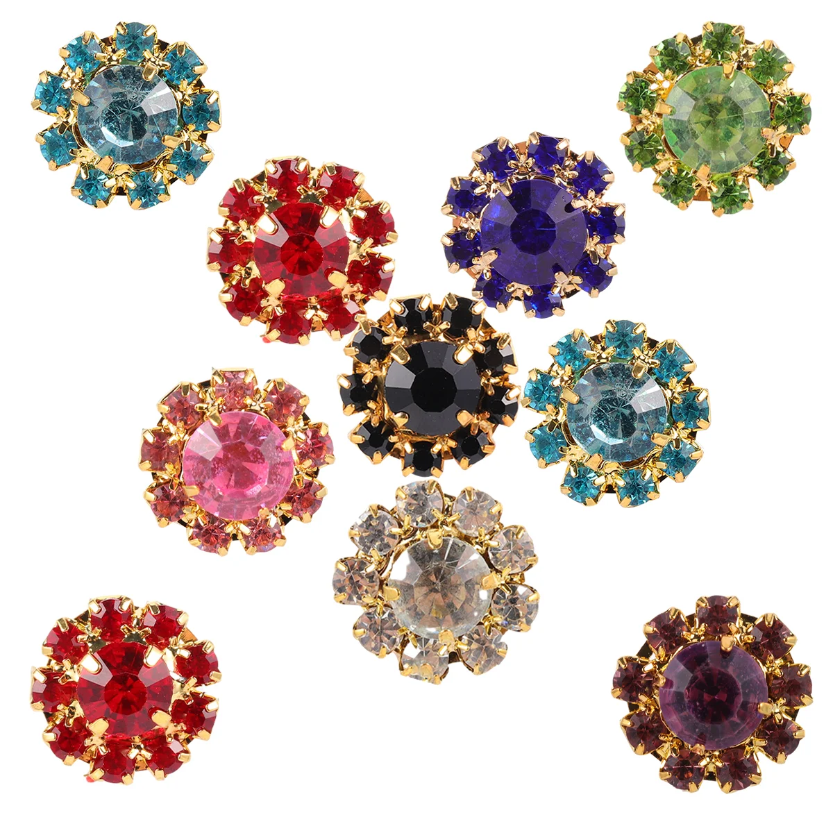 

Buttons Button Crafts Rhinestone Clothes Sewing Rhinestones Crystal Flowers Fake Embellishments Metal Crafting Embellishment Or
