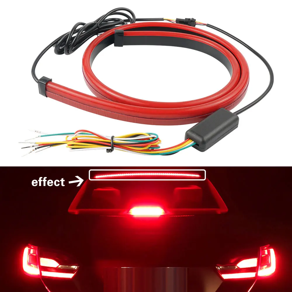 

Universal 90cm*1.8CM Car Brake Light LED Warning Lamp Rear Dynamic Streamer High Position Red 12V High Quality PVC