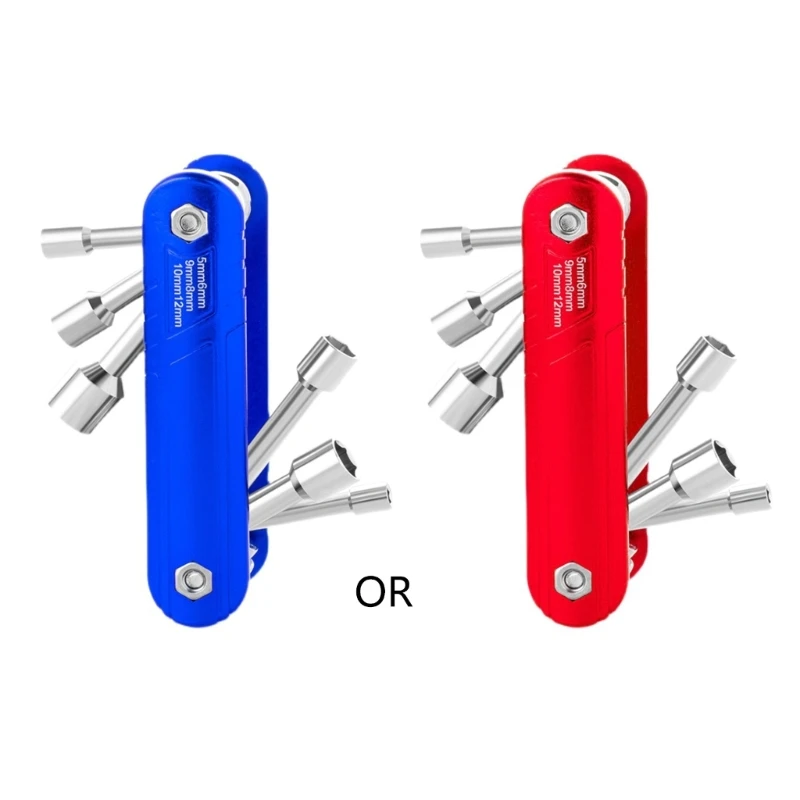 

Y5LE Folding Hex Socket Wrench Portable Metric 5/6/8/9/10/12mm Car Repair Tool