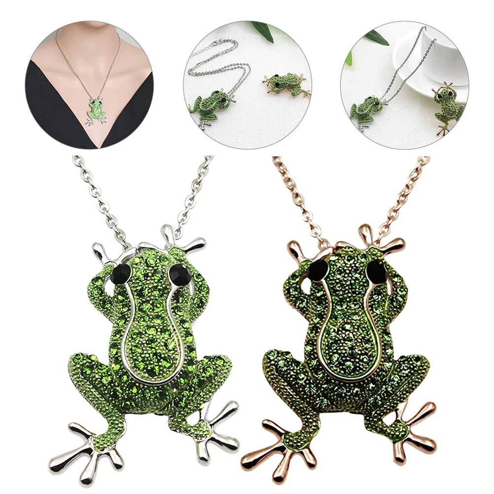 

Brooch Frog Pin Brooches Women Gift Animal Clip Necklace Frogs Collar Crystal Shawl Jewelry Fashion Lapel Wedding Enamel Vintage