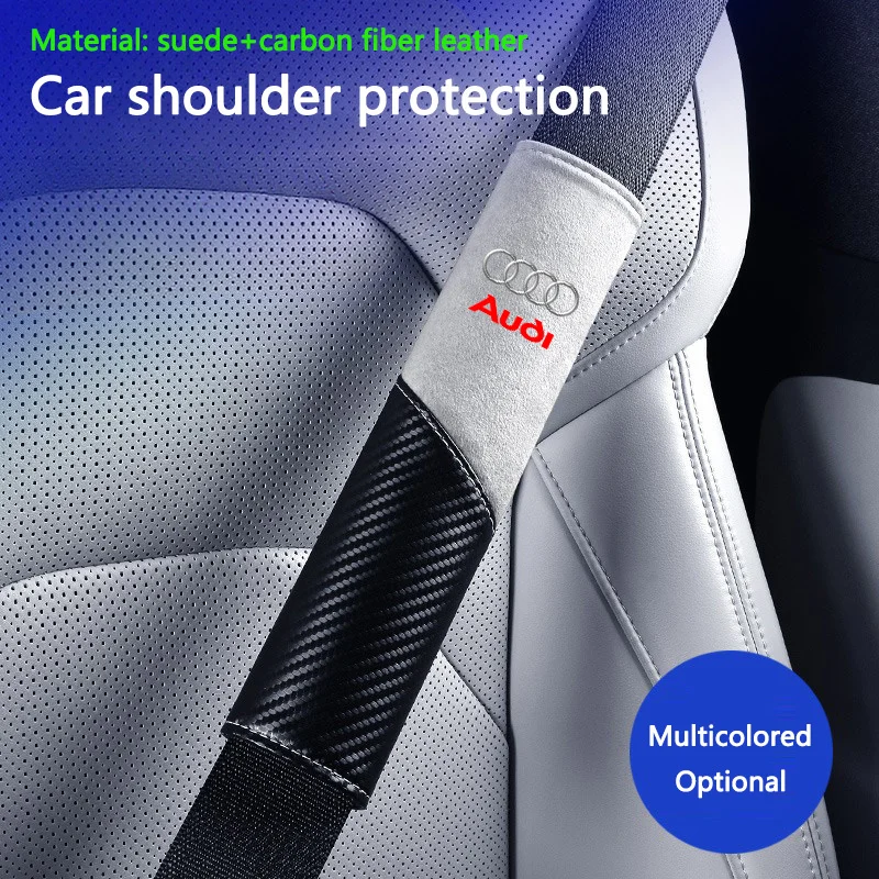 Фото Комплект из 2 кожаных накладок на ремни безопасности для Audi A1 A2 A3 A4 A5 A6 A7 A8 Q2 Q3 Q4 Q5 Q7 Q8 TT RS3 RS S3 S4 №1