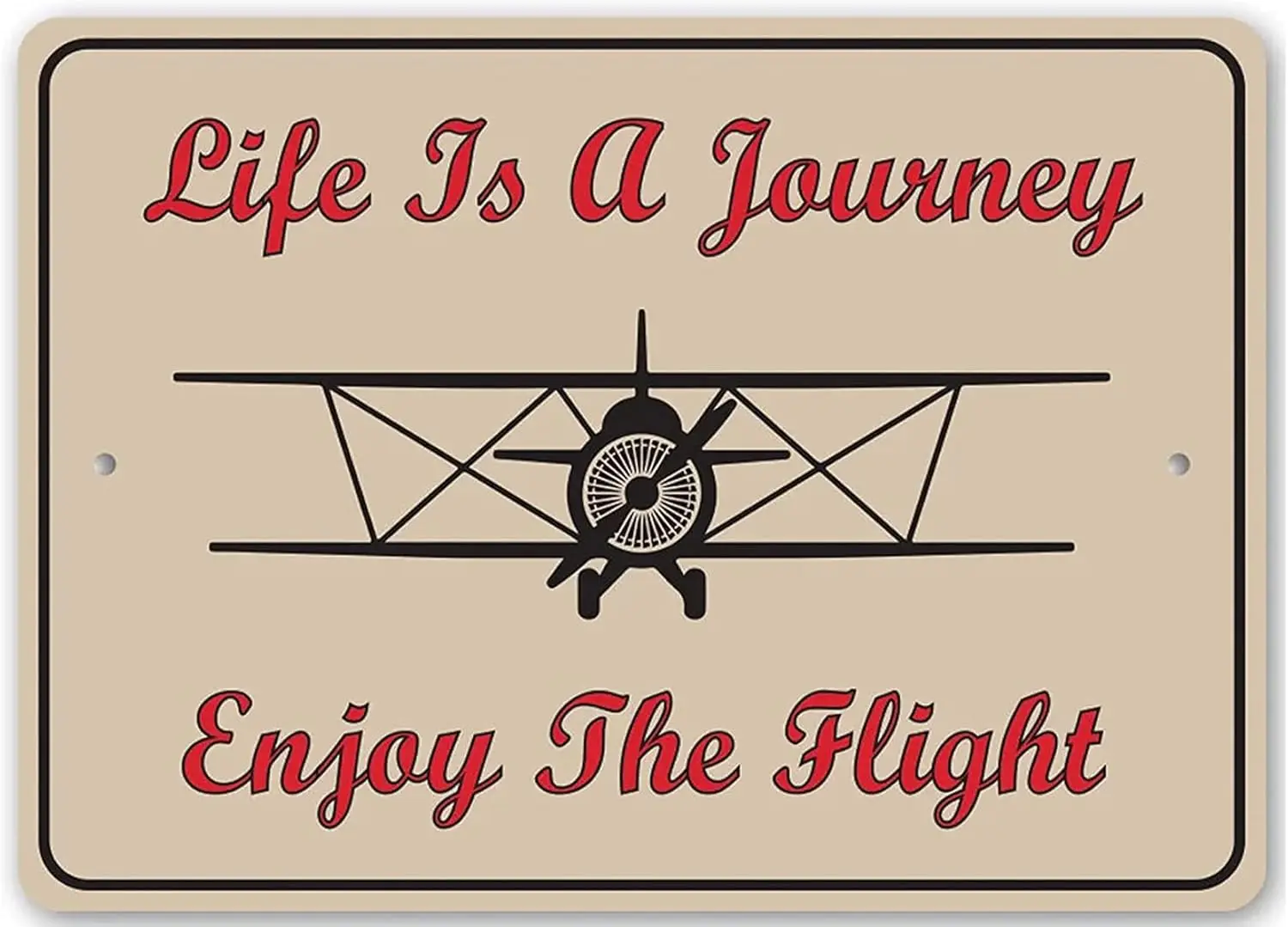 Lfe s Journey Tke Flyng Sgn rplne Lover Hngr Dd Gft Metl Забавный домашний декор Tn Vntge Strp Плакат 812 nch