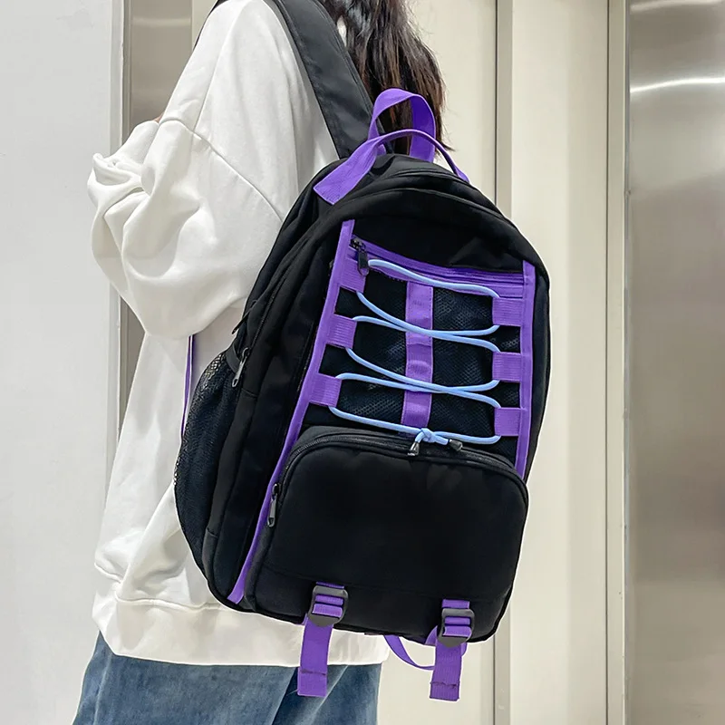 

Модный дизайнерский сетчатый школьный ранец для мужчин и женщин, нейлоновый рюкзак для колледжа, дорожная сумка для мальчиков и девочек, модная женская сумка для ноутбука