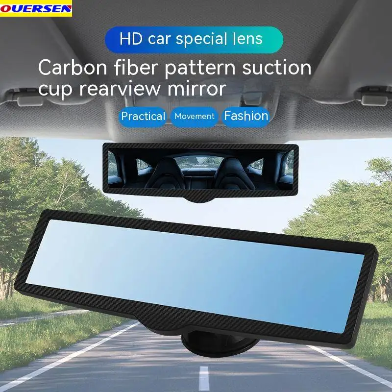 

Wide-angle Rearview Mirror Car-styling Interior Rear View Mirror Adjustable Suction Cup Universal 360° Rotates Car Rear Mirror