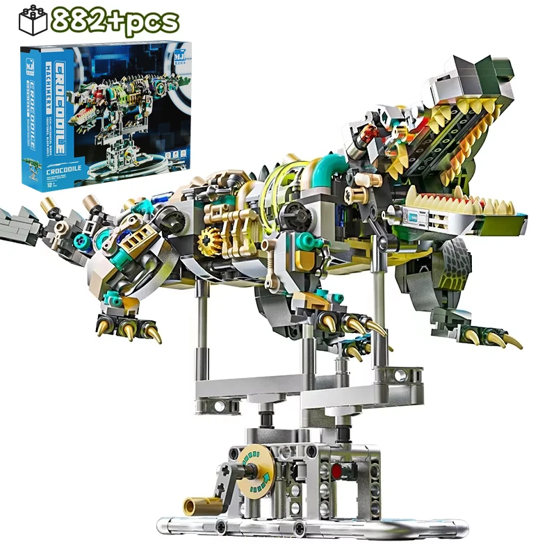 Набор механических строительных блоков крокодил для мальчиков