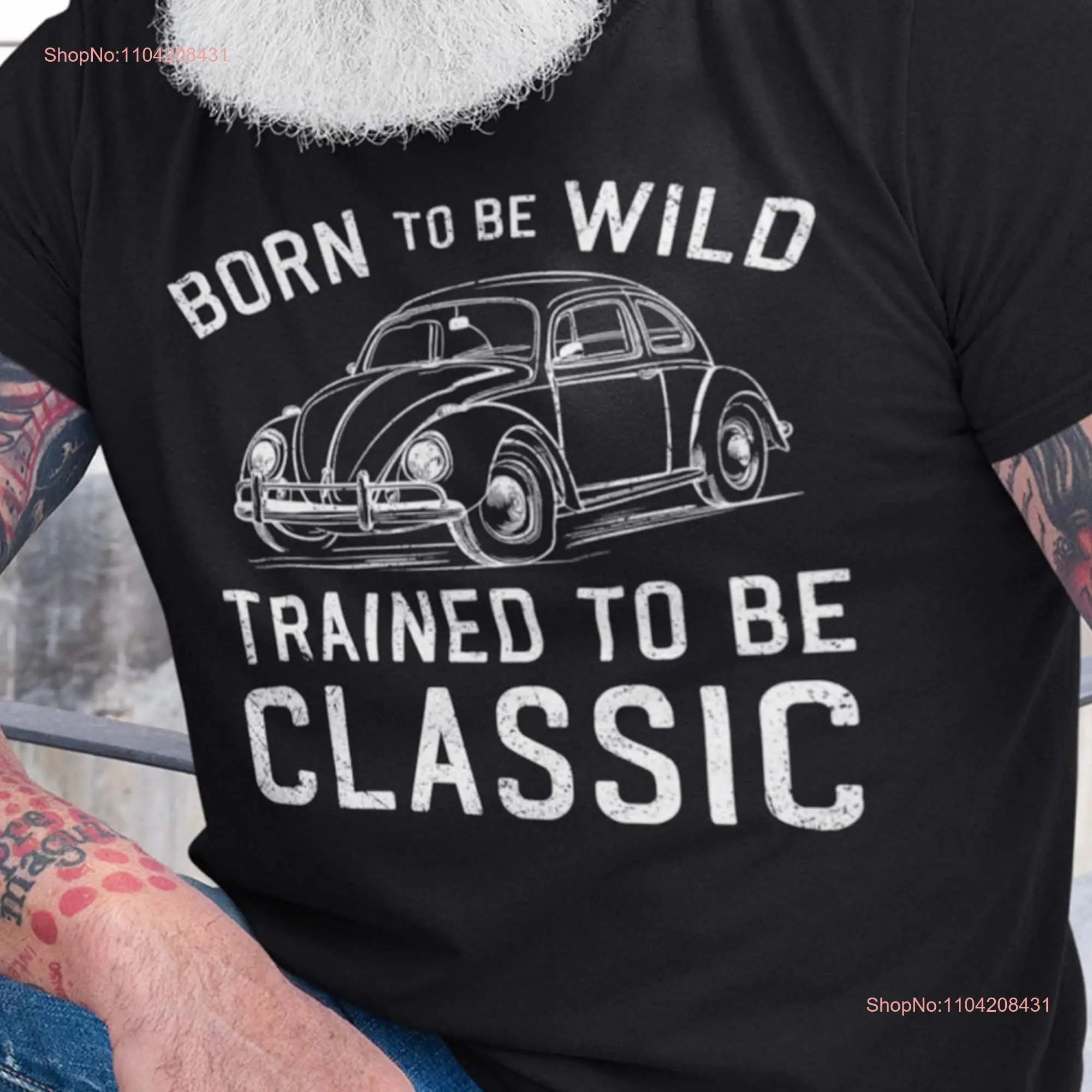 Винтажная автомобильная футболка Born to Be Wild Trained Classic с длинными или короткими