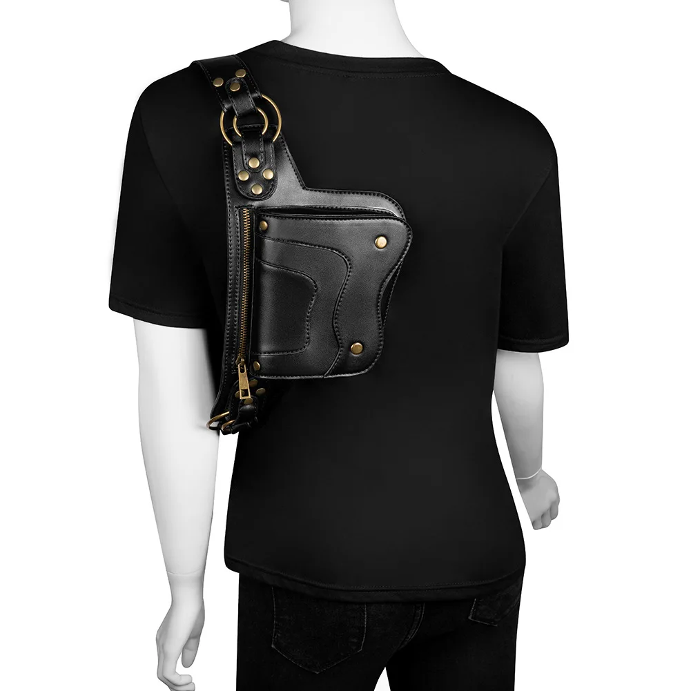 Steampunk motorcycle men's chest bag outdoor leisure mobile phone pocket women's bag Waist Bag Fanny Pack Belt Bag Purse Leg Bag