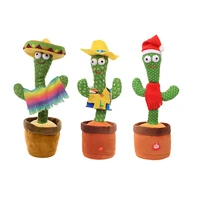 dancing cactus toys talking cactus usb charging shake repeat plush toy for kids children gift home office decoration accessories