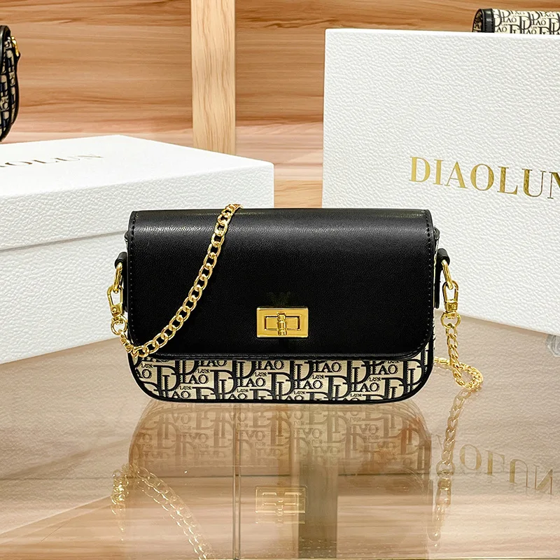 

2023 Messenger Bag Women Summer New Square Buckle Chain Mobile Phone Bag Premium Printed One Shoulder Ladies Hand Bags
